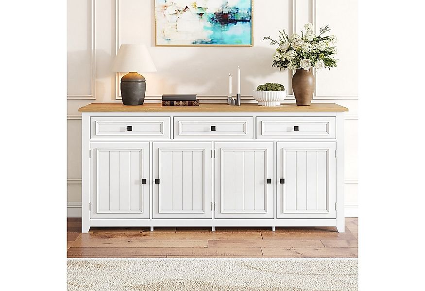 autolock Sideboard Kommode Buffet Küchenschrank mit 3 Schubladen, 4 Türen ( günstig online kaufen