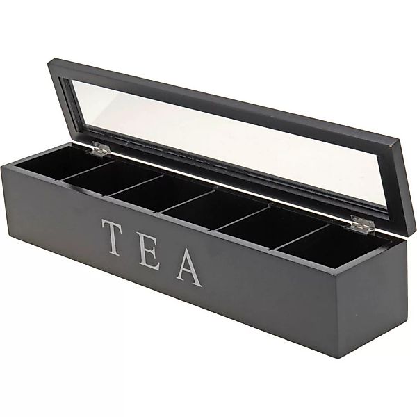 Teebox schwarz Holz B/H/T: ca. 43x9x9 cm günstig online kaufen