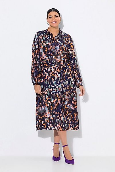 Ulla Popken Midikleid Hemdblusen-Midikleid Hemdkragen Langarm Taschen günstig online kaufen