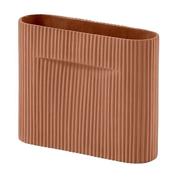 Vase Ridge Small keramik orange braun / H 16,5 cm - Keramik - Muuto - Braun günstig online kaufen