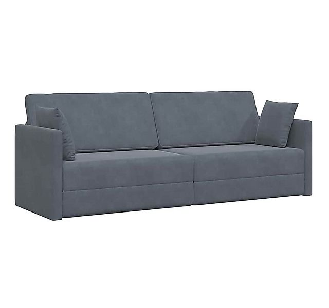 vidaXL Sofa Boden-Sofa-Bett Dunkelgrau 213 x 70 x 77 cm Samt, 1 Teile günstig online kaufen