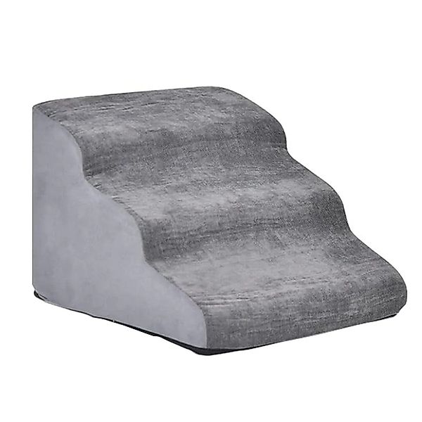 Costway Hundetreppe Rutschfeste Hundestufe Schaumstoff Waschbarer Grau günstig online kaufen