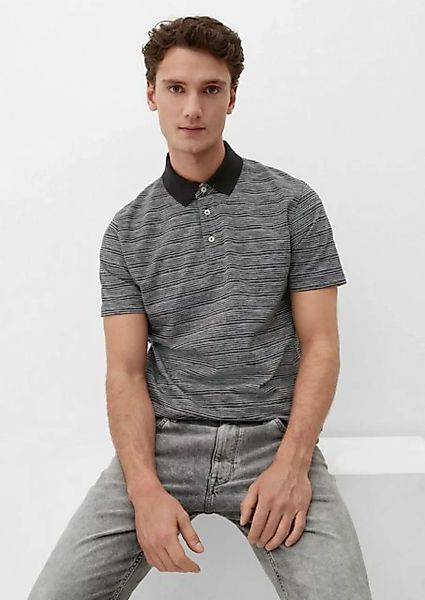 s.Oliver Kurzarmshirt Poloshirt mit Streifenmuster Blende günstig online kaufen