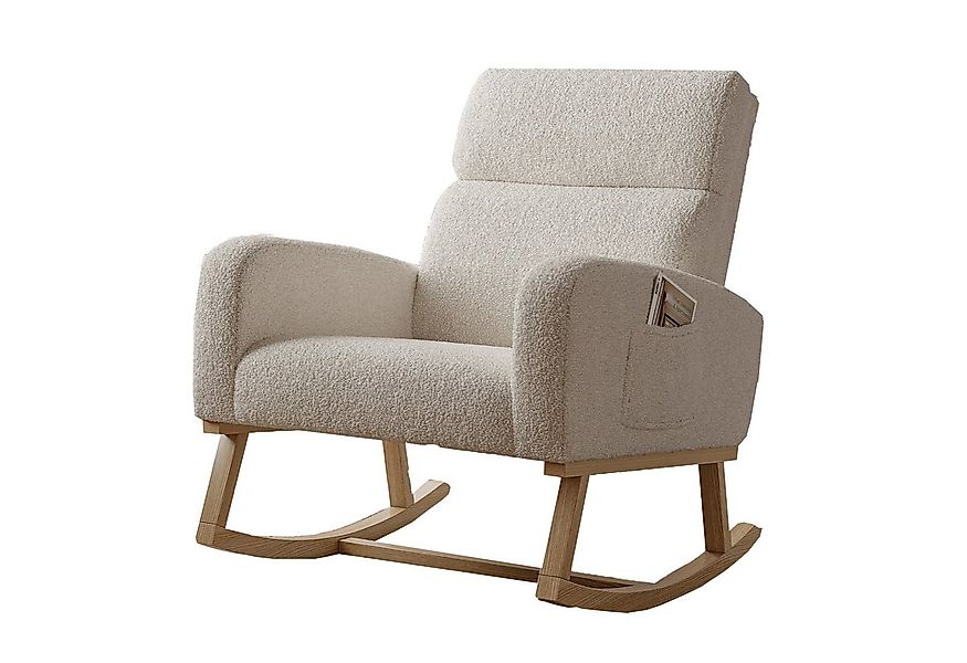 FUROKOY Schaukelstuhl Polster Relaxstuhl Schaukelsessel mit Holzsockel und günstig online kaufen