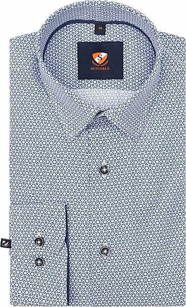 Freizeithemd mit Print Hellblau - Größe 42 günstig online kaufen