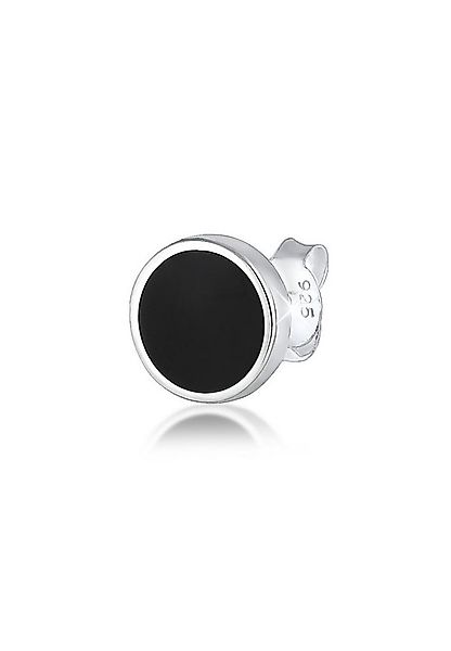 Kuzzoi Paar Ohrstecker Ohrstecker Rund Emaille schwarz 925 Sterling Silber günstig online kaufen