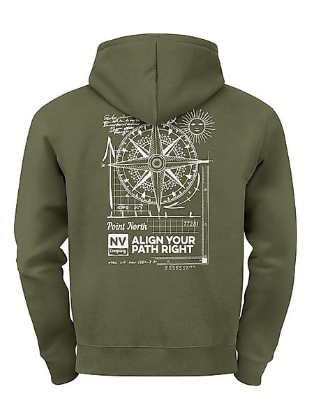 Neverless Hoodie Herren Hoodie Kompass Motiv günstig online kaufen
