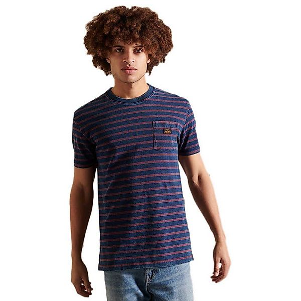 Superdry Striped Workwear Pocket Kurzärmeliges T-shirt S Full Indigo Wash/R günstig online kaufen