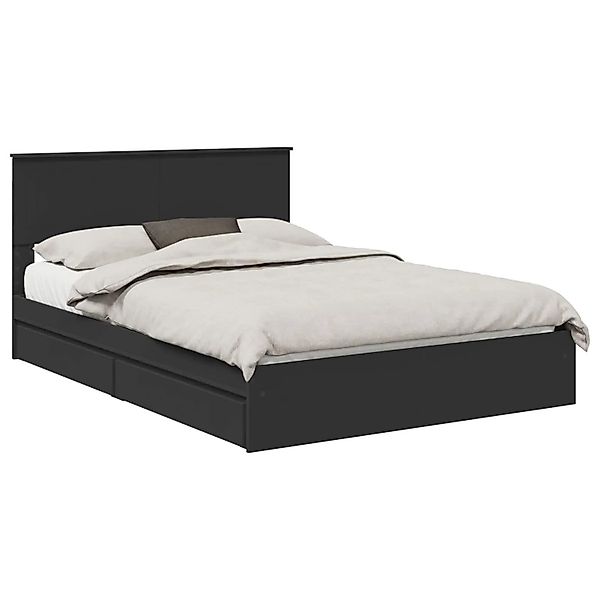 vidaXL Stauraumbett Schwarz 135 x 190 cm Holzwerkstoff 3410806 günstig online kaufen