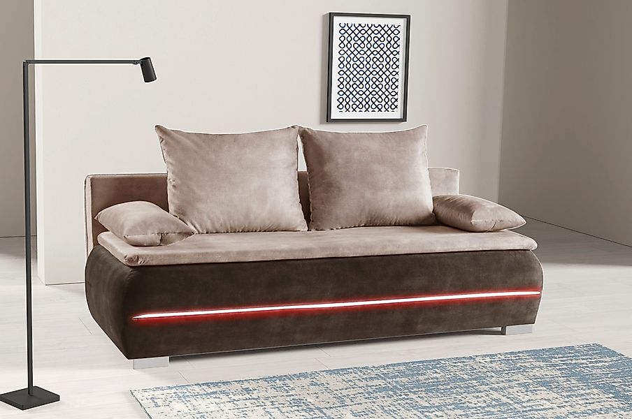 WERK2 Schlafsofa "Tekla LED", 2-Sitzer Schlafcouch mit Bettkasten & stylisc günstig online kaufen