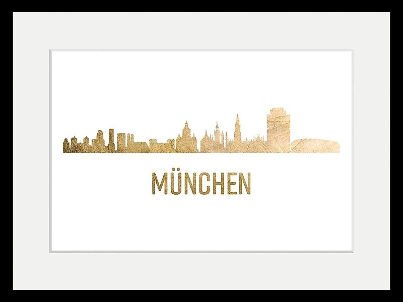 queence Bild »München Skyline GOLD«, Städte-Stadt-Deutschland-Kirche-Gebäud günstig online kaufen