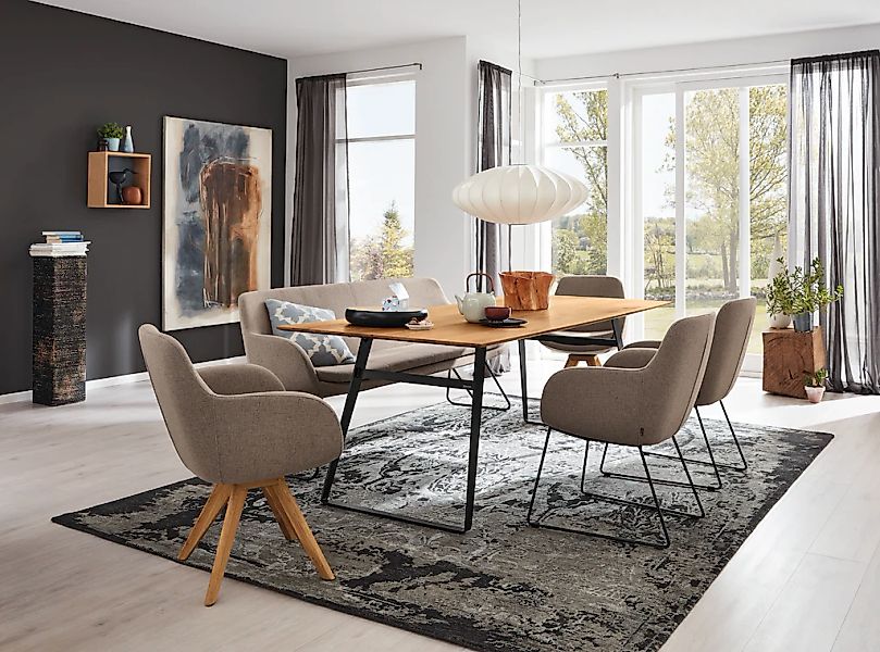 Musterring Esstisch "Tavia" Bügelgestell in 3 Farben, Platte Charakter-Eich günstig online kaufen