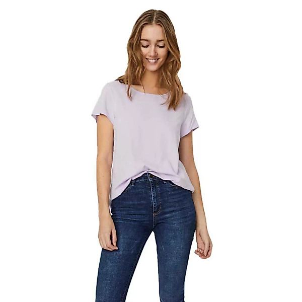 Vero Moda Becca Plain Kurzärmeliges T-shirt S Pastel Lilac günstig online kaufen