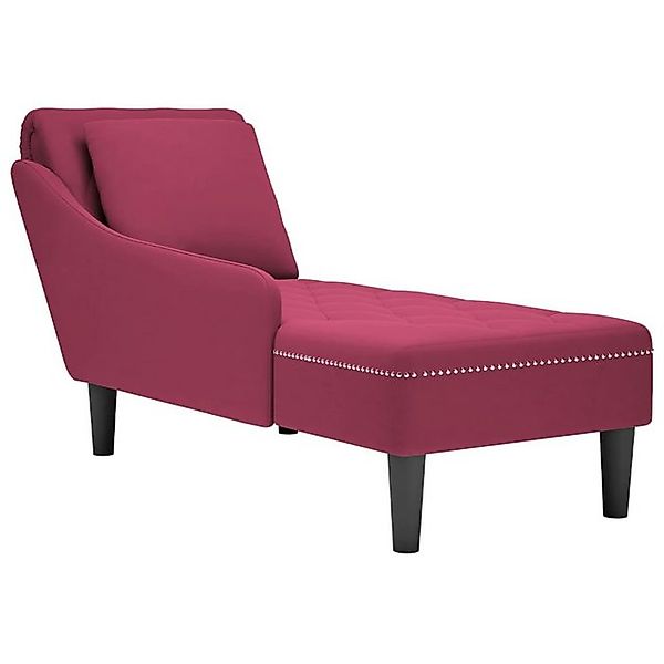 vidaXL Chaiselongue, Chaiselongue mit Kissen und Rechter Armlehne Weinrot S günstig online kaufen