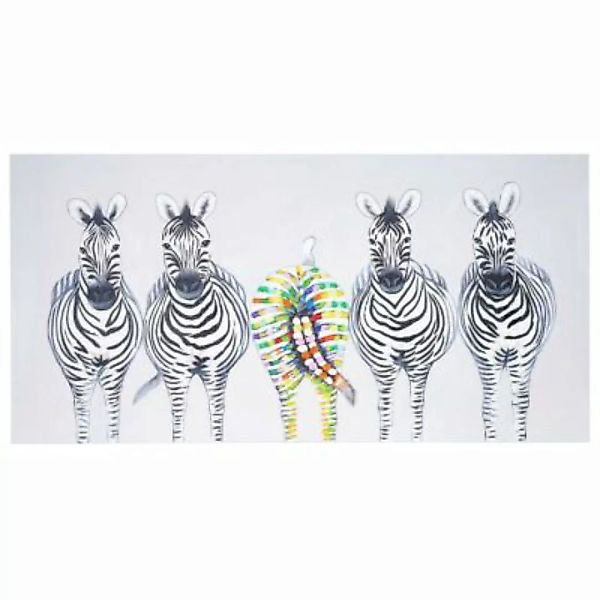 HWC Mendler Ölgemälde Zebras II XL handgemalt, 140x70cm mehrfarbig günstig online kaufen
