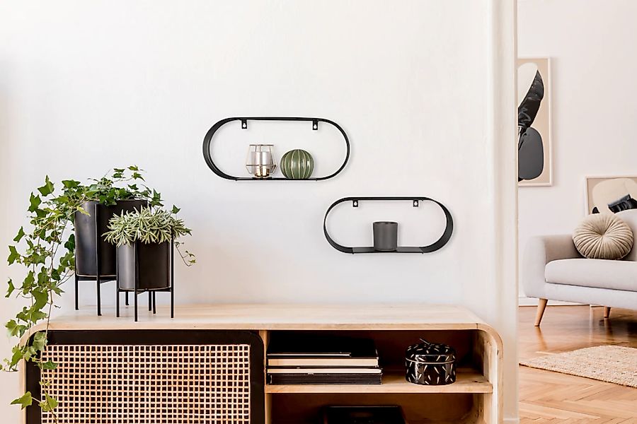 MIRRORS AND MORE Wandregal "Joyce" Set, 2 Stk. tlg. Mit Metallstreben, Wand günstig online kaufen