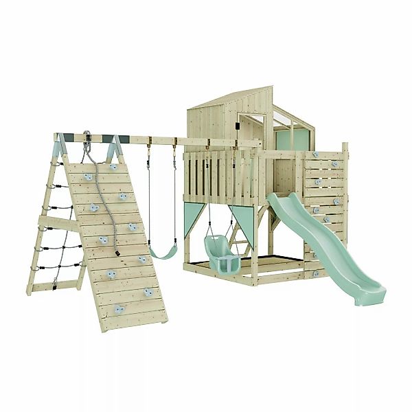 OutdoorToys Spielturm Finn mit Babyschaukel Mintgrün günstig online kaufen