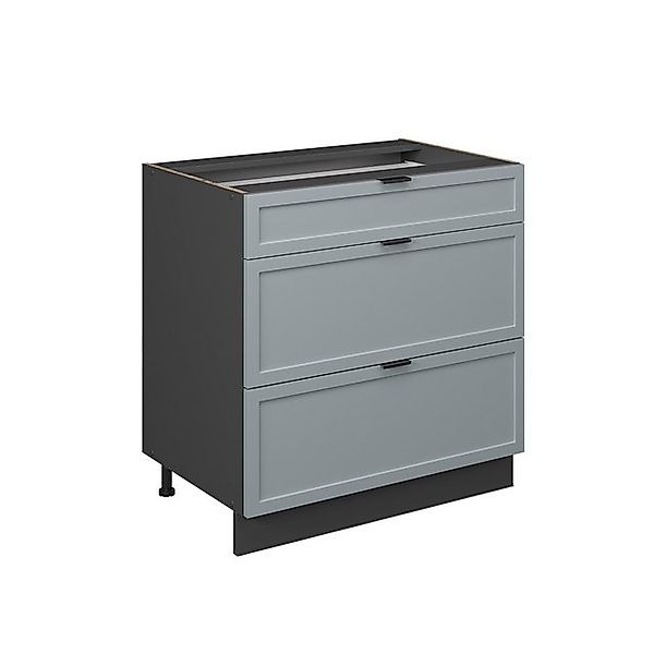 Vicco Unterschrank Fame-Line, Hellblau-grau/Anthrazit, 80 cm mit 3 Schublad günstig online kaufen