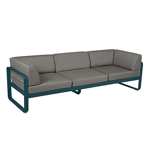 Bellevie 3-Sitzer Club Sofa Outdoor 21 Acapulcoblau B8 Taupegrau günstig online kaufen