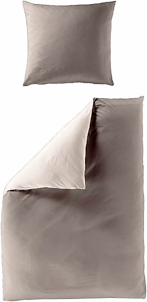 BIERBAUM Wendebettwäsche "Modern Uni in Gr. 135x200 oder 155x220 cm" 2 Stk. günstig online kaufen