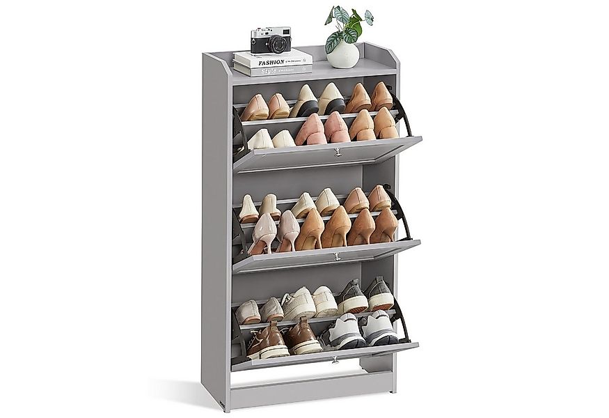 VASAGLE Schuhschrank Schuhschrank 3 Klappen, Schuhregal, 24 x 60 x 108 cm günstig online kaufen