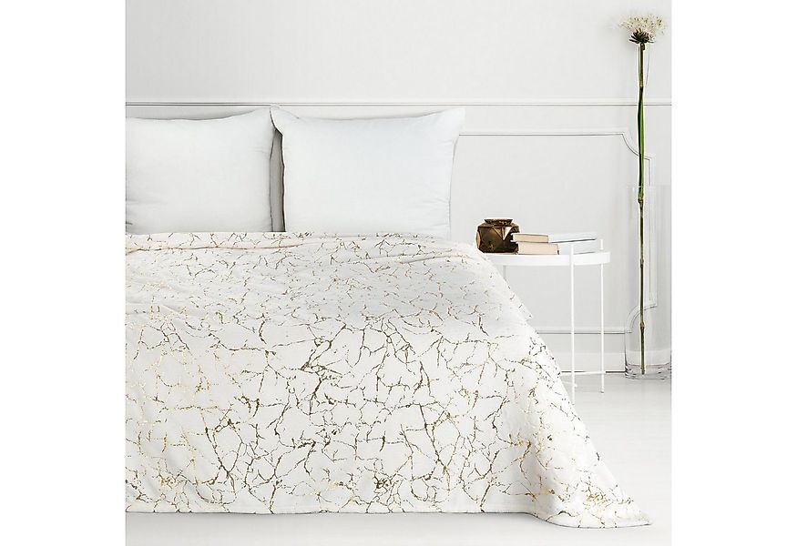 Wohndecke MARMOR, Eurofirany, 150x200 goldenes Marmor-Muster, silber, creme günstig online kaufen