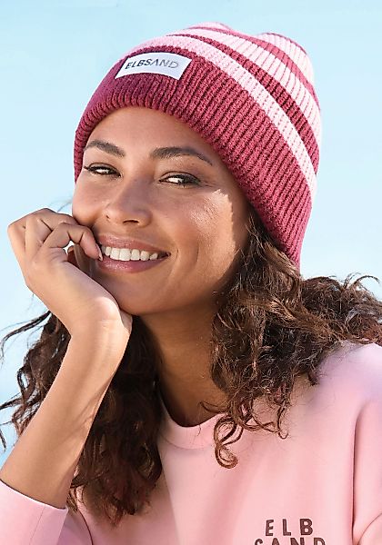 Elbsand Strickmütze, Beanie, Wintermütze, Mütze, Grobstrick mit Umschlag, V günstig online kaufen