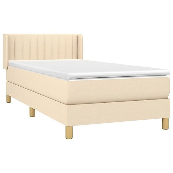 vidaXL Boxspringbett Boxspringbett mit Matratze Creme 90x200 cm Stoff Bett günstig online kaufen