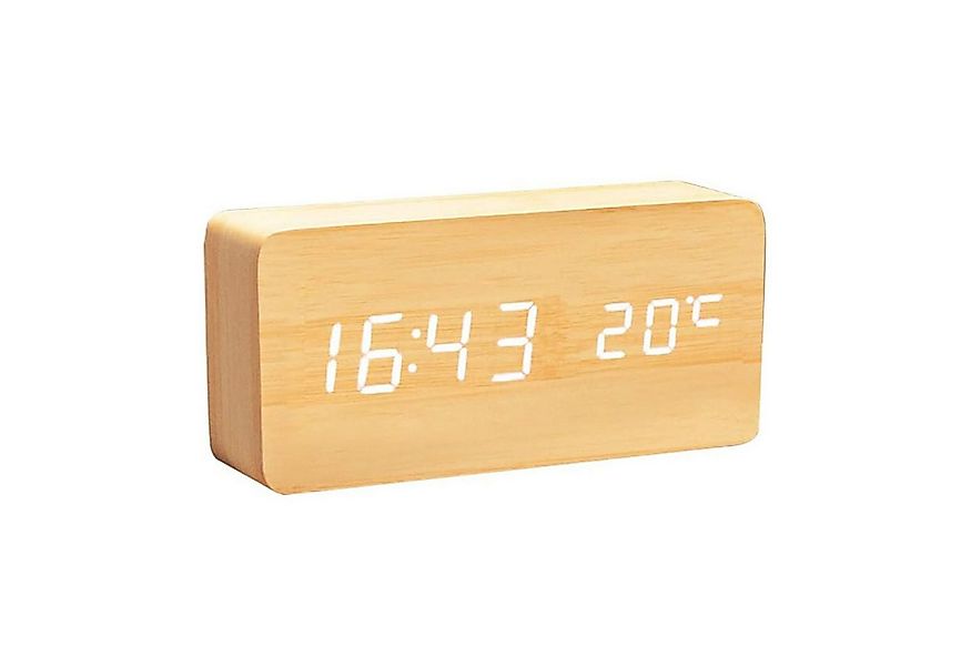 MODFU Wecker Digitaler Holzmaserung Wecker LED-Anzeige USB-Ladeanschluss Gr günstig online kaufen