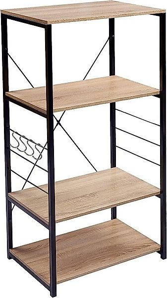 Woltu Küchenregal, 1-tlg., Standregal aus Holz und Stahl, mit 4 Ablagen günstig online kaufen