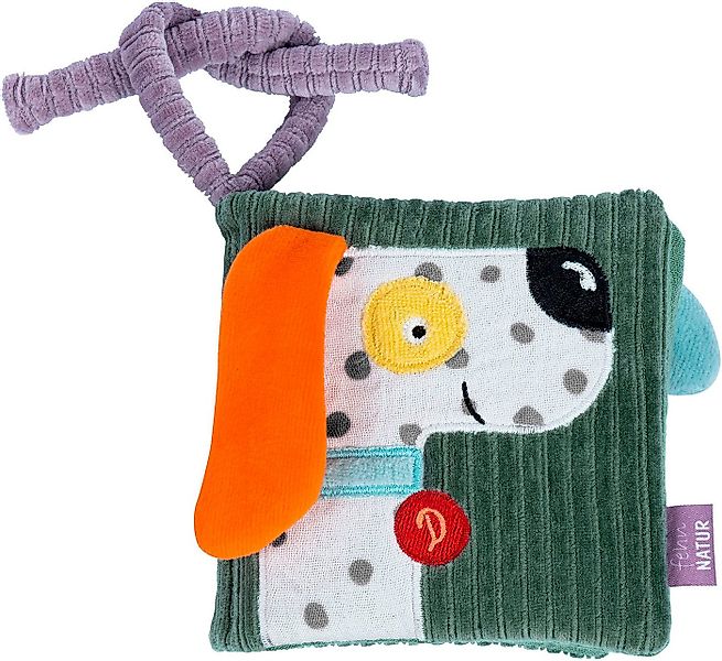 Fehn Greifspielzeug Stoffbuch Hund NATUR, Enthält Bio-Baumwolle günstig online kaufen