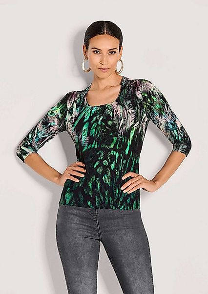 MADELEINE Langarmshirt Elegantes Shirt mit All-Over-Print Rundhals, 3/4-Ärm günstig online kaufen