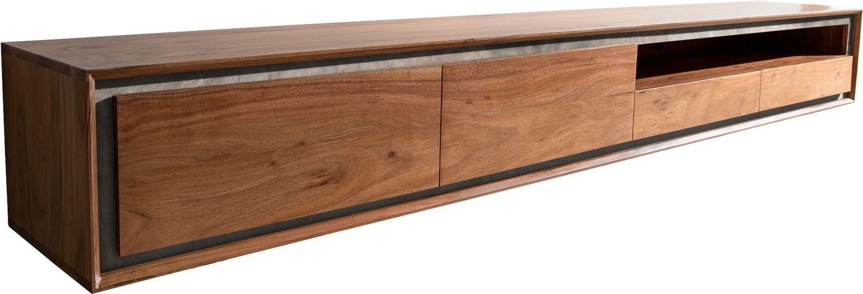 DELIFE Lowboard Stonegrace, Akazie Braun Steinfurnier günstig online kaufen