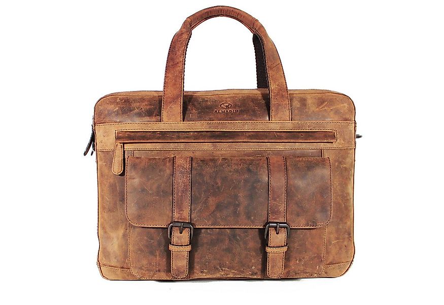 ALMADIH Businesstasche Herren 17 Zoll Laptoptasche Braun Vinatge - Leder Ak günstig online kaufen