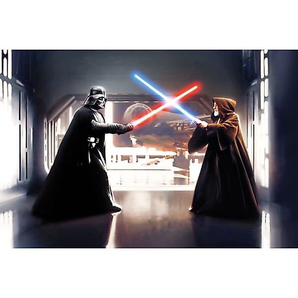 Komar Fototapete Vlies Star Wars Vader vs. Kenobi  300 x 200 cm günstig online kaufen