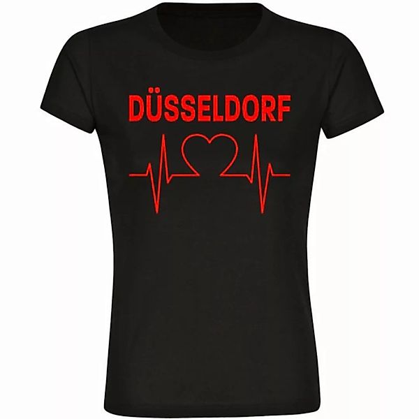multifanshop T-Shirt Damen Düsseldorf - Herzschlag - Frauen günstig online kaufen