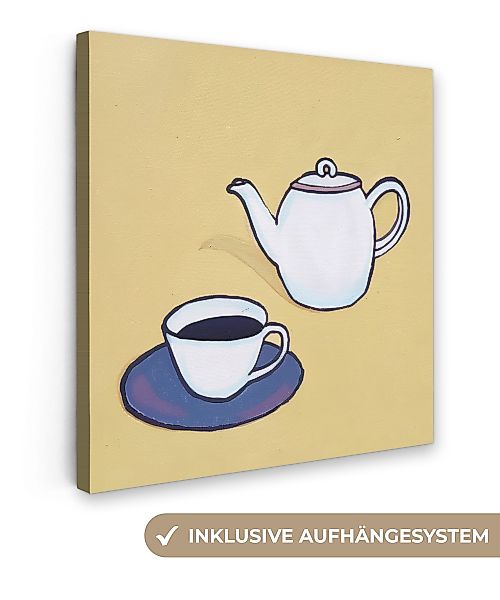 OneMillionCanvasses® Leinwandbild Teekanne - Tasse - günstig online kaufen