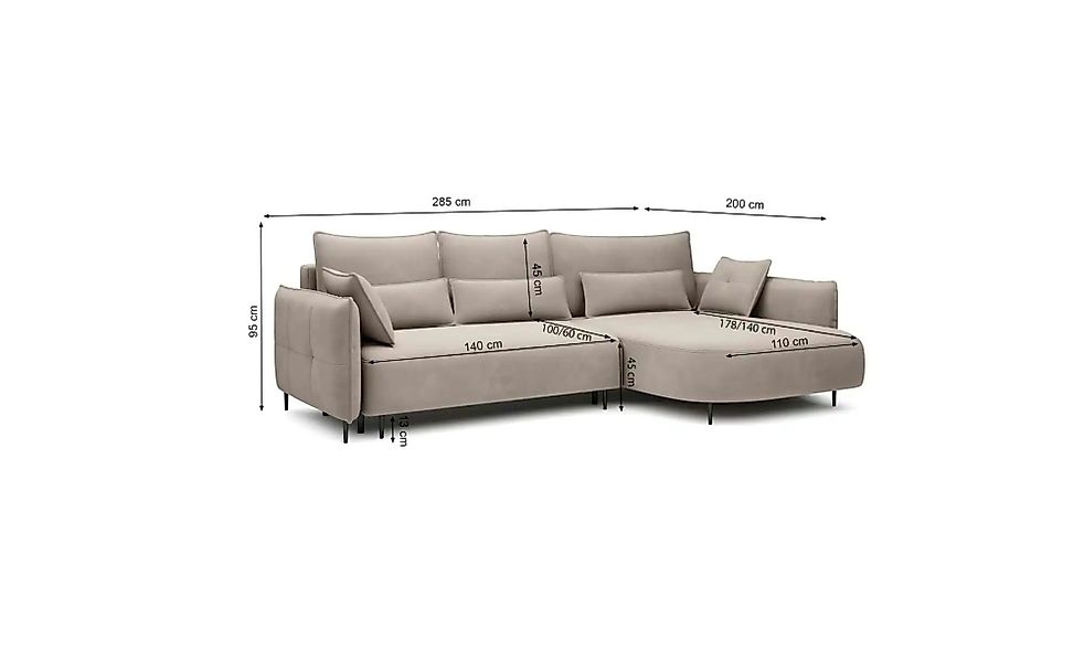 Selsey Ecksofa Oblivio mit Schlaffunktion Oblivio ¦ creme ¦ Maße (cm): B: 2 günstig online kaufen
