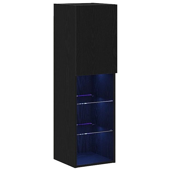 vidaXL Schuhschrank LED TV Schrank 2 Stück Schwarz Eiche 30,5x30x102 cm Hol günstig online kaufen