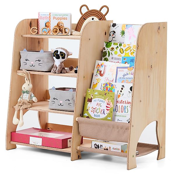 Goodevas Kinderregal Holz-Bücherregale Funktionaler Spielzeugorganisator fü günstig online kaufen