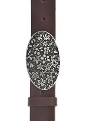 MUSTANG Koppelgürtel Florale Koppelschließe in mattem Silber, 3,5 cm günstig online kaufen