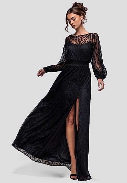 Goddiva Maxikleid Lace Long Sleeve Shirred günstig online kaufen