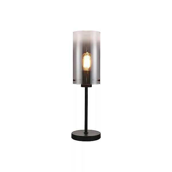 Tischlampe Ventotto, schwarz/rauch, Höhe 57 cm, Metall/Glas günstig online kaufen
