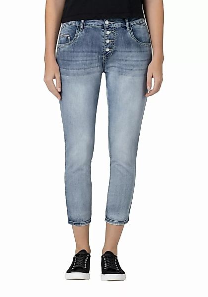 TIMEZONE Damen Jeans JillyTZ Cropped - Regular Fit - Blau - Aqua Blue Wash günstig online kaufen