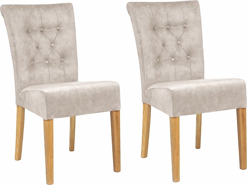 Home affaire Polsterstuhl "Queen" (Set) 2 Stk.Esszimmerstuhl mit Knopfheftu günstig online kaufen