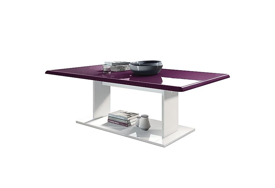 Vladon Couchtisch Mono (Wohnzimmertisch, mit Ablageboden), Weiß matt/Brombe günstig online kaufen