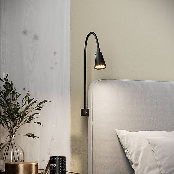 LED-Wandlampe Tuso, weiß, Bettmontage, Metall günstig online kaufen