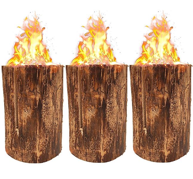 BURI Feuerstelle 3X Schwedenfeuer 25cm Höhe Schwedenfackel groß Baumfackel günstig online kaufen