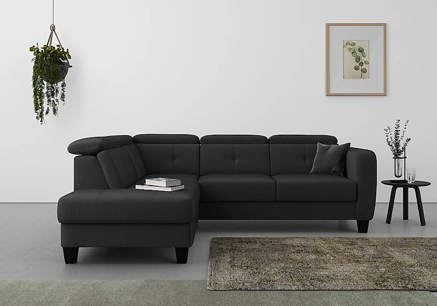 sit&more Ecksofa "Belluci L-Form" inklusive Federkern, wahlweise mit Bettfu günstig online kaufen