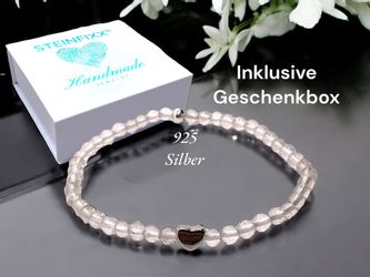 Steinfixx® Perlenarmband Edelsteinarmband aus klarem Bergkristall günstig online kaufen